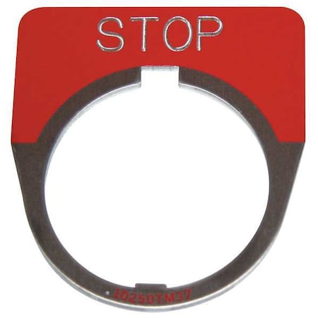 Cutler-Hammer Legend Plate, Half Round, Stop, Red MPN:10250TM34