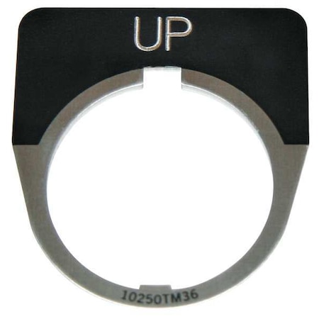 LegendPlate, Up, White/Black, Half-Round MPN:10250TM35