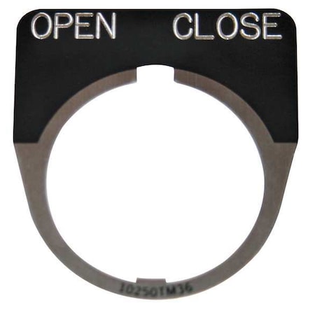 Cutler-Hammer Legend Plate, Half Round, Open Close, Black MPN:10250TM43