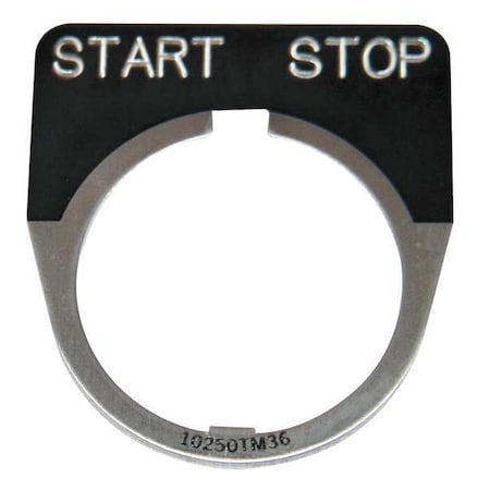 LegendPlate, StartStop, Wht/Blk, HalfRound MPN:10250TM47