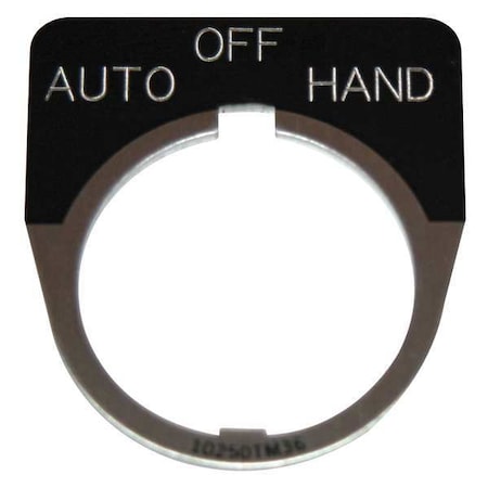 LegndPlate, AutoOffHand, Wht/Blk, HalfRound MPN:10250TM49