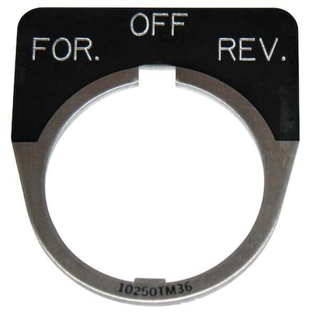 Cutler-Hammer Legend Plate, For Off Rev, Black MPN:10250TM50