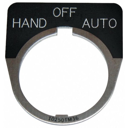 Cutler-Hammer Legend Plate, Hand Off Automatic, Black MPN:10250TM51