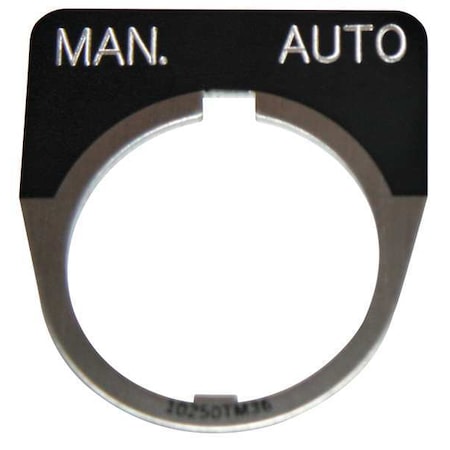 LegendPlate, Man-Auto, Wht/Blk, Half-Round MPN:10250TM67