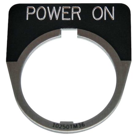 Cutler-Hammer Legend Plate, Half Round, Power On, Black MPN:10250TM80