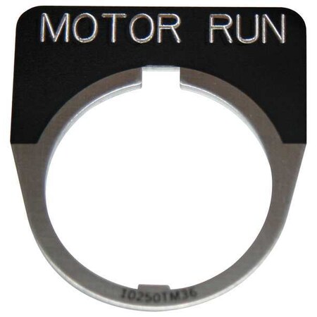 Cutler-Hammer Legend Plate, Half Round, Motor Run, Black MPN:10250TM81