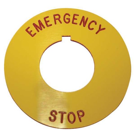 Cutler-Hammer Legend Plate, Emergency Stop, Red/Yellow MPN:10250TRP79