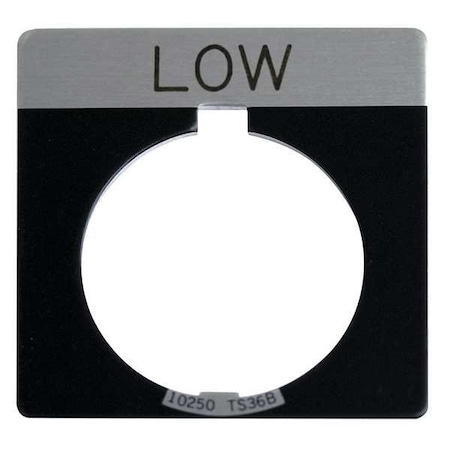 Legend Plate, Low, White/Black, Square MPN:10250TS22