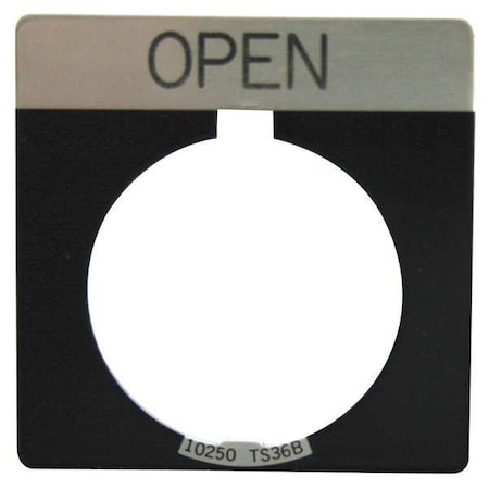 Legend Plate, Open, White/Black, Square MPN:10250TS26