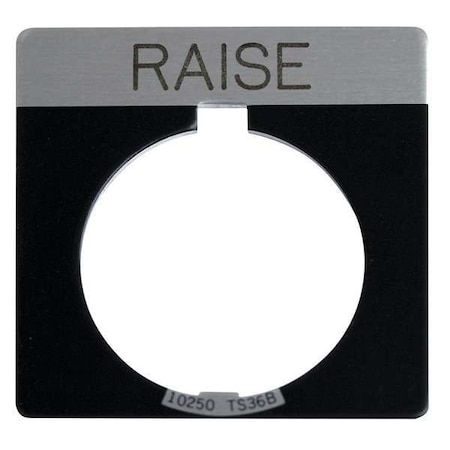 LegendPlate, Raise, White/Blk, Rectangular MPN:10250TS28