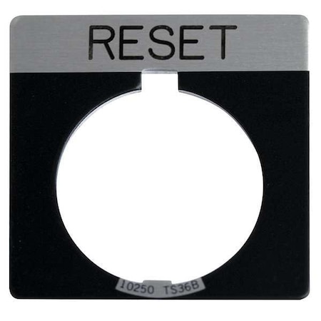 Cutler-Hammer Legend Plate, Square, Reset, Black MPN:10250TS29