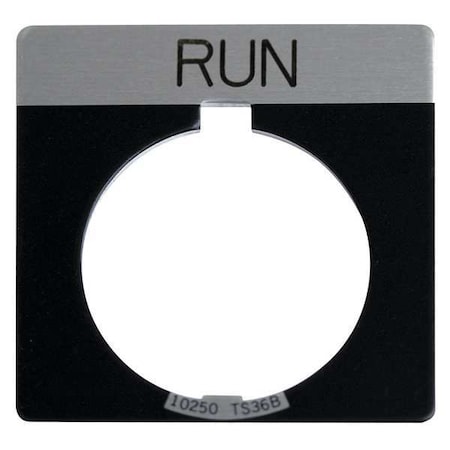 Legend Plate, Run, White/Black, Square MPN:10250TS31