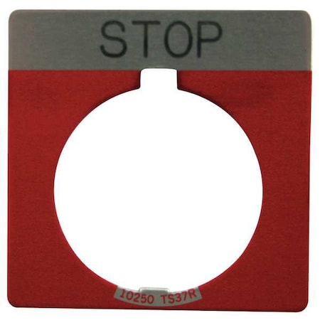 Cutler-Hammer Legend Plate, Square, Stop, Red MPN:10250TS34