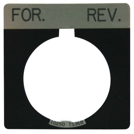 LegendPlate, For-Rev, White/Black, Square MPN:10250TS38