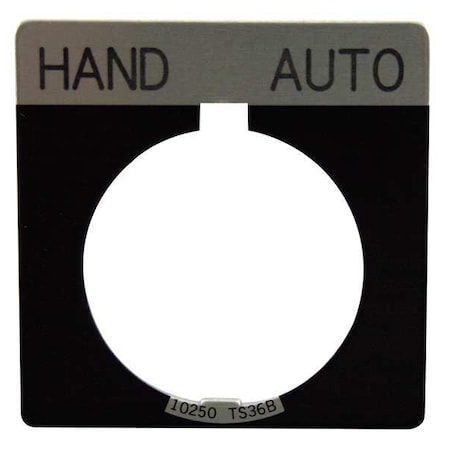 Cutler-Hammer Legend Plate, Square, Hand Automatic, Black MPN:10250TS39