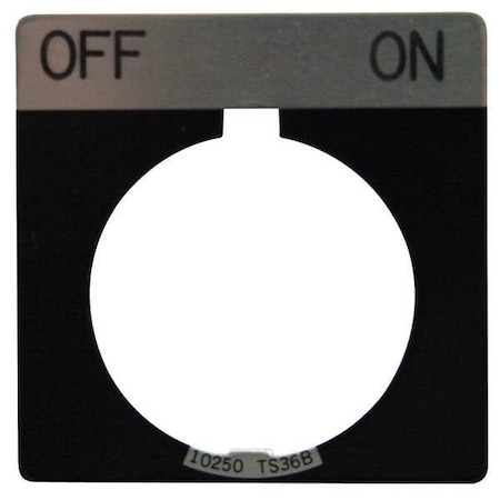Cutler-Hammer Legend Plate, Square, Off On, Black MPN:10250TS42