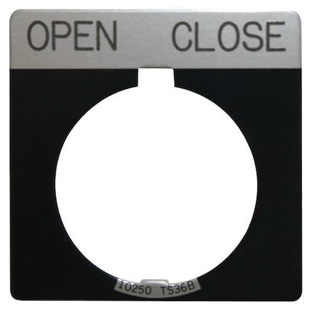 LegendPlate, Open-Close, White/Blk, Square MPN:10250TS43