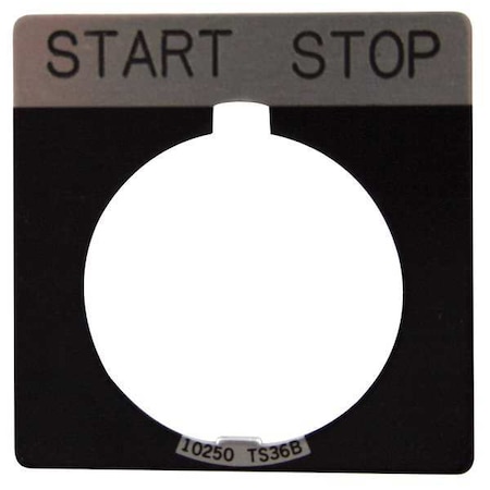 Cutler-Hammer Legend Plate, Square, Start Stop, Black MPN:10250TS47