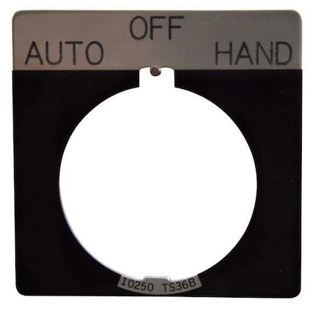LegendPlate, Auto-Off-Hand, Wht/Blk, Square MPN:10250TS49
