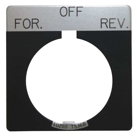 Cutler-Hammer Legend Plate, Square, For Off Hand, Black MPN:10250TS50