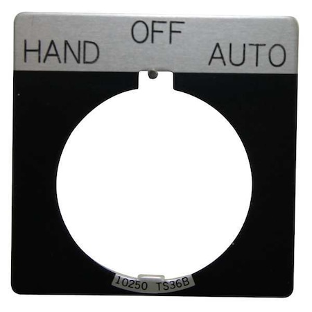 Cutler-Hammer Legend Plate, Hand Off Automatic, Black MPN:10250TS51