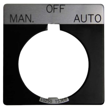 Cutler-Hammer Legend Plate, Manual Off Automatic, Black MPN:10250TS68