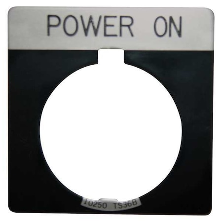 Cutler-Hammer Legend Plate, Square, Power On, Black MPN:10250TS80
