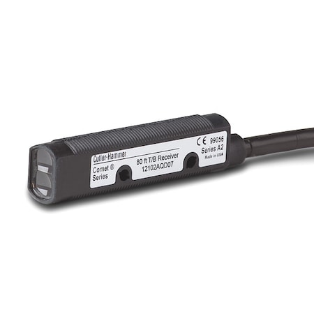 Through-Beam Photoelectric Sensor Receiver, Dual Key Micro Connector, Straight, Cylindrical, Selectable Light On/Dark On, NPN MPN:12102AQD03