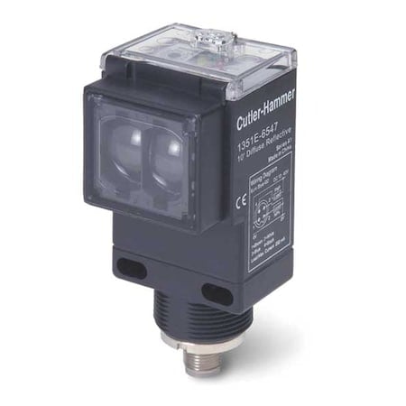 Diffuse Photoelectric Sensor, Dual Key Micro Connector, Right Angle, Rectangular, Selectable Light On/Dark On, SPST MPN:1351E-6543
