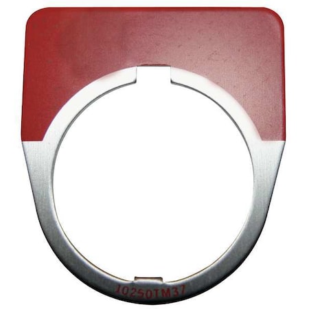Legend Plate, White/Red, Half-Round MPN:91000TM37