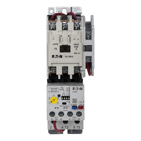 NEMA Magnetic Motor Starter, Non-Reversing, 1NO, 120V AC, 3 P MPN:AN19BN0A5E005