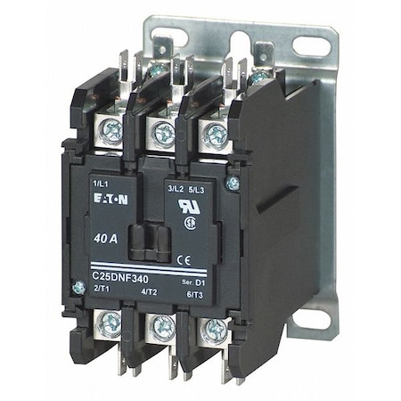 Definite Purpose Magnetic Contactor, 208V-240V AC, 3 P, Non-Reversing, 3 Phase, Quick Connect MPN:C25DNF340B