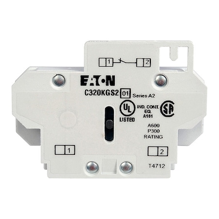 Cutler-Hammer Auxiliary Contacts, 1NC, Side Mnt, Size00-2 MPN:C320KGS2