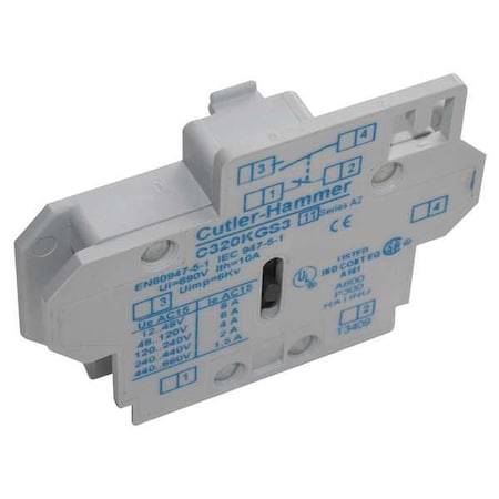 Cutler-Hammer Auxiliary Contacts, 1NO-1NC, Size00-2 MPN:C320KGS3