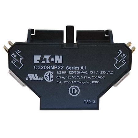 Cutler-Hammer Aux Contact Block, 2NO/2NC, 10A MPN:C320SNP22