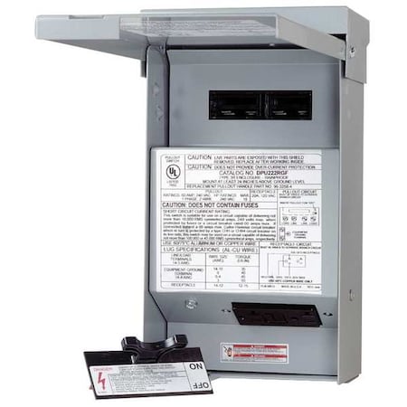 Disconnect Switch, Nonfusible, DPST, Single Phase, NEMA 3R, Indoor/Outdoor, Steel MPN:DPU222RGF20