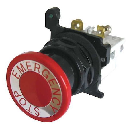 MushroomHeadPushButton, Non-Illum, Red, 2NC MPN:E34GFBC2N8-3X