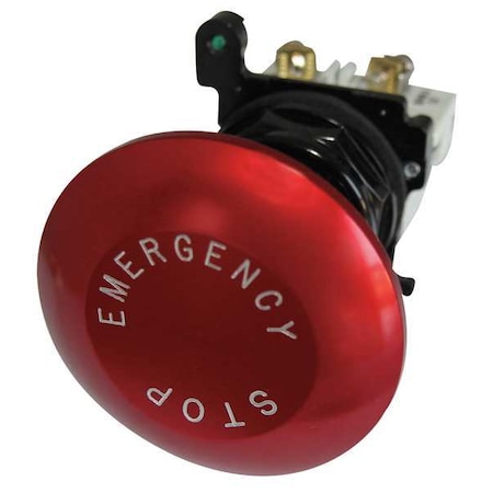 MushroomPushButton, NonIllum, Red, 1NO/1NC MPN:E34JB2N8-1X