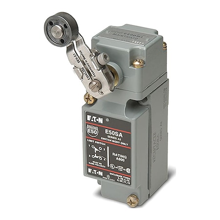 Heavy Duty Limit Switch, Plunger, 1NC/1NO, 10A at 600V AC, Actuator Location: Side MPN:E50AS26P