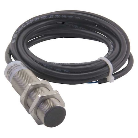 Cylindrical, Inductive Proximity Sensor, 18 mm Dia., Stainless Steel, 2 m, Bare Wire, 3 Wires, Shielded MPN:E57P-18SPC5-C2