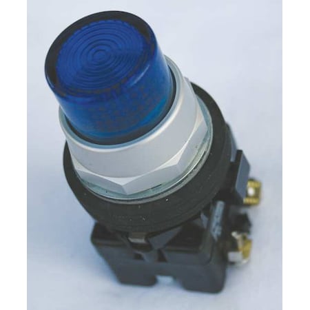 Pilot Light Lens, 30mm, Plastic, Blue MPN:HT8BB