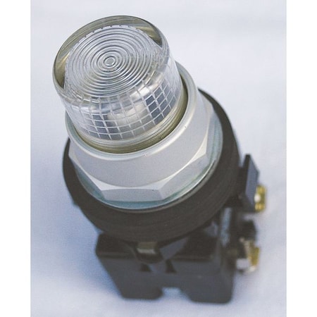 Pilot Light Lens, 30mm, Plastic, Clear MPN:HT8BC