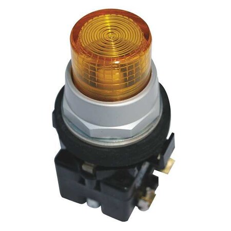 Pilot Light Lens, 30mm, Plastic, Yellow MPN:HT8BY