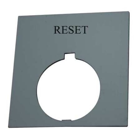 LegendPlate, Reset, White/Blk, Rectangular MPN:HT8SP29
