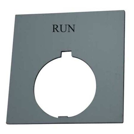 LegendPlate, Run, White/Black, Rectangular MPN:HT8SP31