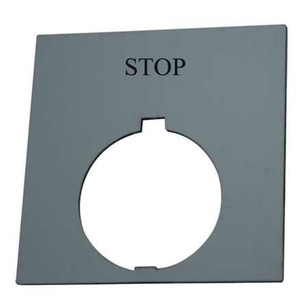 LegendPlate, Stop, White/Red, Rectangular MPN:HT8SP34