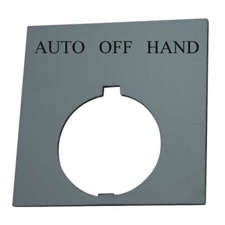LegndPlate, AutoOffHand, Wht/Blk, Rectangle MPN:HT8SP49