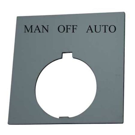 LegndPlate, ManOffAuto, Wht/Blk, Rectangle MPN:HT8SP68