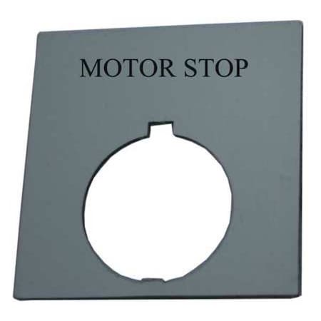 LegendPlate, MotorStop, Wht/Blk, Rectangle MPN:HT8SP82