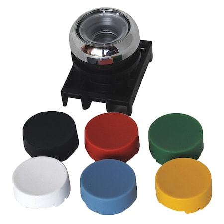 FlushPushButton, Blk, Grn, Rd, Wht, Ylw, 22mm MPN:M22-D-X-SWRGYB
